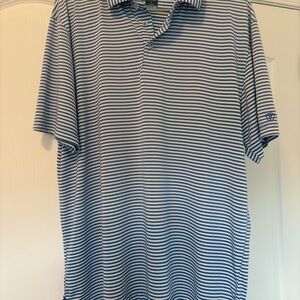 Navy Striped Polo Shirt by Pro tour size large